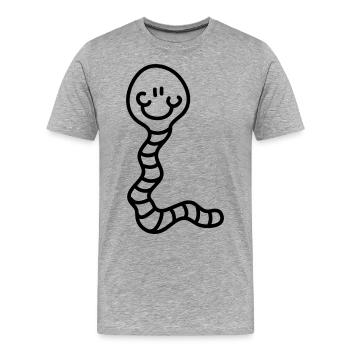 Wurm - Line - Männer Premium Bio T-Shirt - Grau meliert - Vorne - Damien (186cm)
