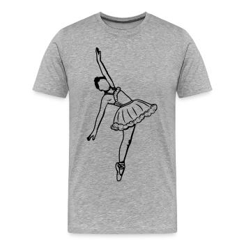 Ballerine - T-shirt bio Premium Homme - gris chiné - Devant - Damien (186cm)