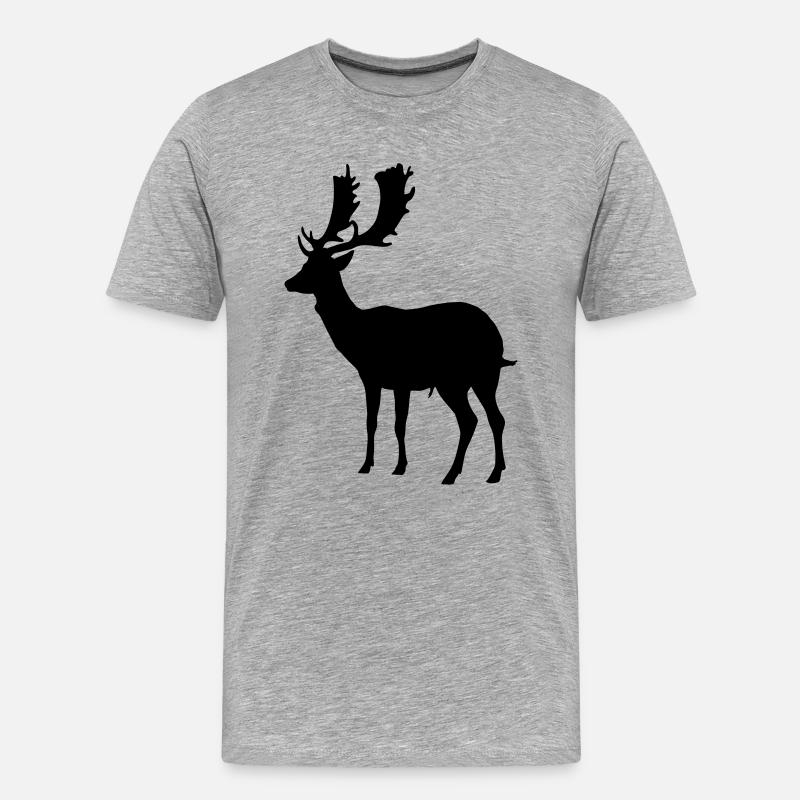 hirsch - geweih - jagd - jäger - Männer Premium Bio T-Shirt - Grau meliert