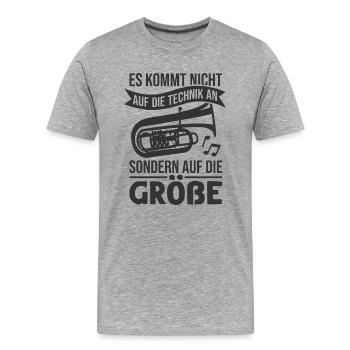Tuba Blasmusik Tubist Orchester Musiker - Männer Premium Bio T-Shirt - Grau meliert - Vorne - Damien (186cm)