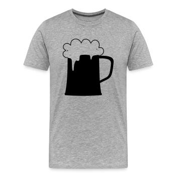 Bierkrug - Männer Premium Bio T-Shirt - Grau meliert - Vorne - Damien (186cm)