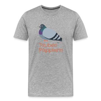 Taube päppeln - Pigeon Heros - Männer Premium Bio T-Shirt - Grau meliert - Vorne - Damien (186cm)