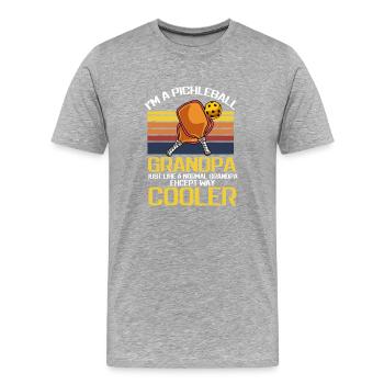 Pickleball Opa Schläger Sport Pickleball Spieler - Männer Premium Bio T-Shirt - Grau meliert - Vorne - Damien (186cm)