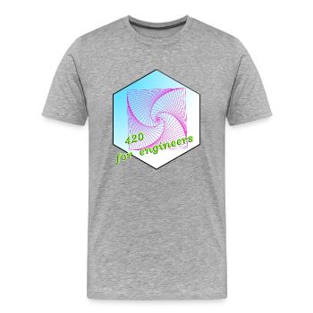 Even engineers chillax - Men's Premium Organic T-Shirt - heather grey - Front - Damien (186cm)