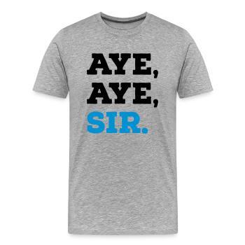 Aye Aye Sir - T-shirt bio Premium Homme - gris chiné - Devant - Damien (186cm)