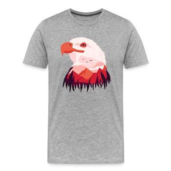 Aigle Pygargue à tête blanche - T-shirt bio Premium Homme - gris chiné - Devant - Damien (186cm)