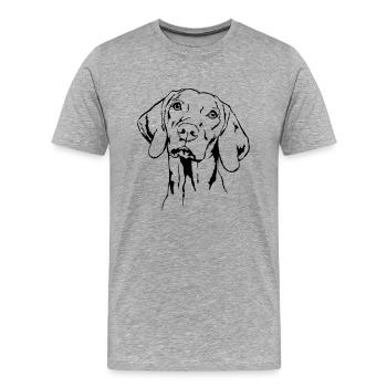 MAGYAR VIZSLA Portrait of Wilsigns Jagdhund Jagdhund - Men's Premium Organic T-Shirt - heather grey - Front - Damien (186cm)