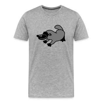 Schnabeltier - Männer Premium Bio T-Shirt - Grau meliert - Vorne - Damien (186cm)