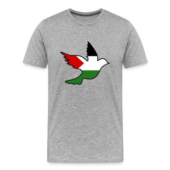 Palestina - Männer Premium Bio T-Shirt - Grau meliert - Vorne - Damien (186cm)