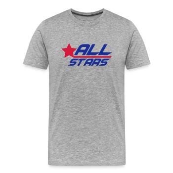 Cool Allstars Logo Design - T-shirt bio Premium Homme - gris chiné - Devant - Damien (186cm)