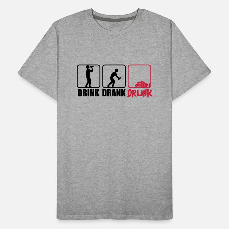 Evolution Hangover Drink Drank Drunk Männer Premium Bio T-Shirt