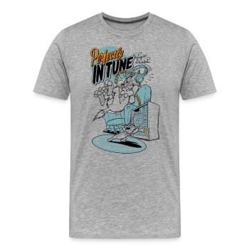 Tom Und Jerry Perfectly In Tune - Männer Premium Bio T-Shirt - Grau meliert - Vorne - Damien (186cm)