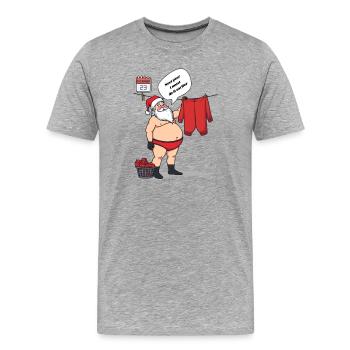 Santa Claus does the laundry - Men's Premium Organic T-Shirt - heather grey - Front - Damien (186cm)