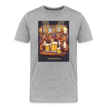 Surviving Xmas - Men's Premium Organic T-Shirt - heather grey - Front - Damien (186cm)