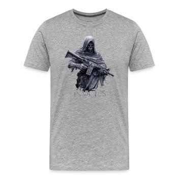 Reaper AR15 Gespenst Skelett - Männer Premium Bio T-Shirt - Grau meliert - Vorne - Damien (186cm)