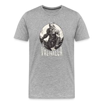 Wikinger Krieger Viking Warrior Vikings Valhalla - Männer Premium Bio T-Shirt - Grau meliert - Vorne - Damien (186cm)