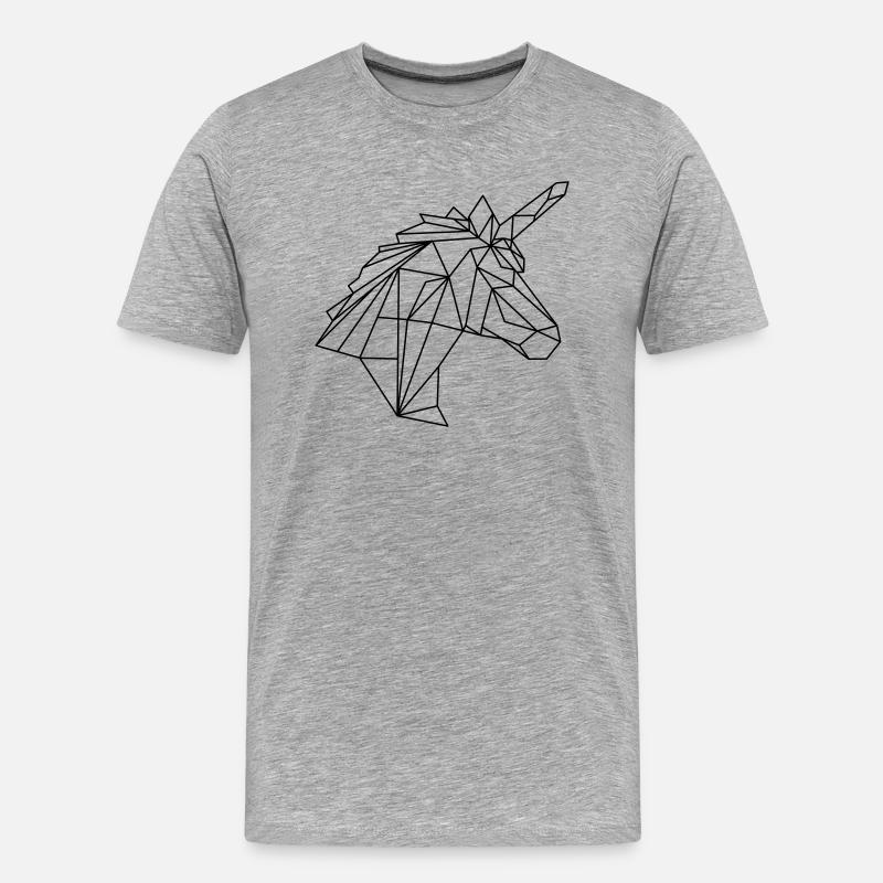 Licorne Graph - Männer Premium Bio T-Shirt - Grau meliert