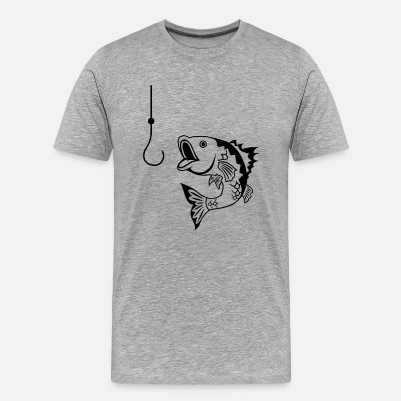Fisch - Männer Premium Bio T-Shirt - Grau meliert