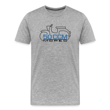 Moped Schwalbe 50 ccm Emblem - Männer Premium Bio T-Shirt - Grau meliert - Vorne - Damien (186cm)