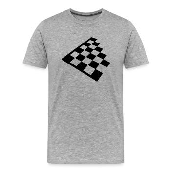 Schach - Männer Premium Bio T-Shirt - Grau meliert - Vorne - Damien (186cm)