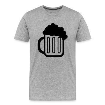 Bierkrug (beer mug) 01.0 - Männer Premium Bio T-Shirt - Grau meliert - Vorne - Damien (186cm)
