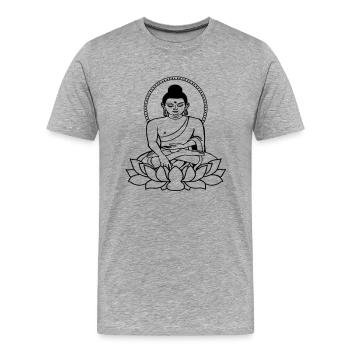 Buddha sitting - T-shirt bio Premium Homme - gris chiné - Devant - Damien (186cm)