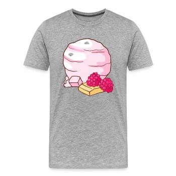 Himbeer Eis Speiseeis Eiskrem Eiscreme Kugeleis - Männer Premium Bio T-Shirt - Grau meliert - Vorne - Damien (186cm)