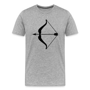 Pfeil und Bogen - Männer Premium Bio T-Shirt - Grau meliert - Vorne - Damien (186cm)