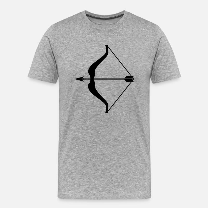 Pfeil und Bogen - Männer Premium Bio T-Shirt - Grau meliert