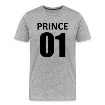 prince 01 - Men's Premium Organic T-Shirt - heather grey - Front - Damien (186cm)