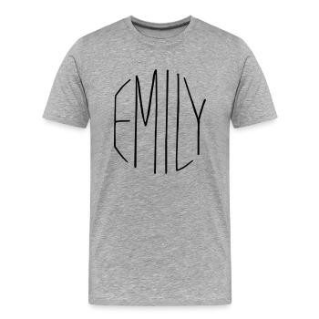 Emily Geschenk - Männer Premium Bio T-Shirt - Grau meliert - Vorne - Damien (186cm)