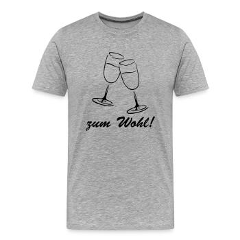sekt gläser zum wohl - Männer Premium Bio T-Shirt - Grau meliert - Vorne - Damien (186cm)