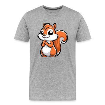 Cheeky Little Squirrel - Men's Premium Organic T-Shirt - heather grey - Front - Damien (186cm)