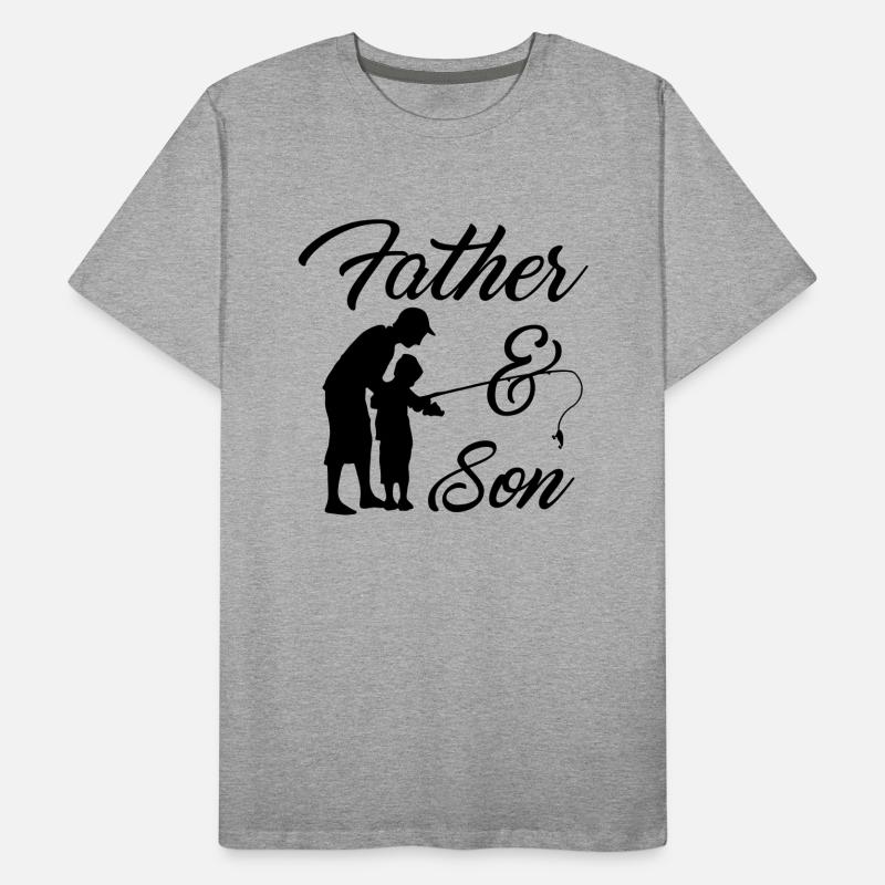 Vater und Sohn angeln Angelrute Angler Geschenk Männer Premium Bio T-Shirt