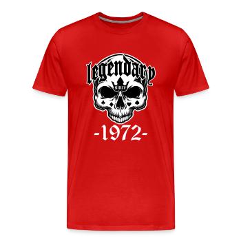 Farben änderbar | Legendär seit 1972 - Männer Premium Bio T-Shirt - Rot - Vorne - Damien (186cm)