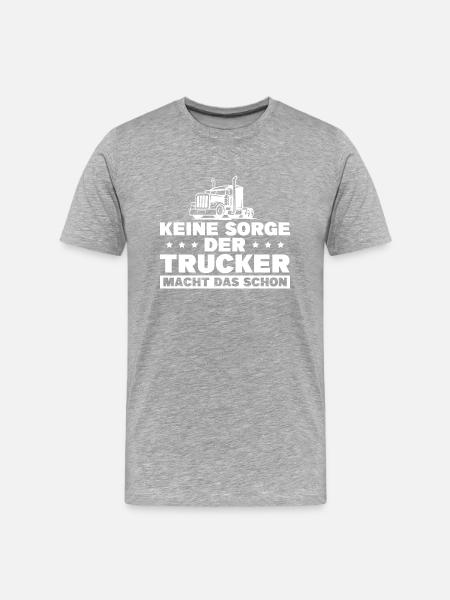 LKW Fahrer Trucker Geschenk - Männer Premium Bio T-Shirt - Grau meliert
