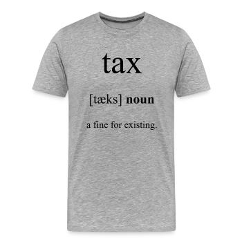 Tax (Steuer) Definition Dictionary - Männer Premium Bio T-Shirt - Grau meliert - Vorne - Damien (186cm)