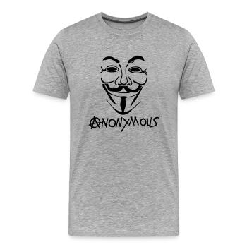 Anarchie-Logo anonymen Maske Maske - Männer Premium Bio T-Shirt - Grau meliert - Vorne - Damien (186cm)