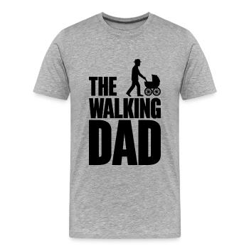 The Walking Dad Gifts for Men - Men's Premium Organic T-Shirt - heather grey - Front - Damien (186cm)