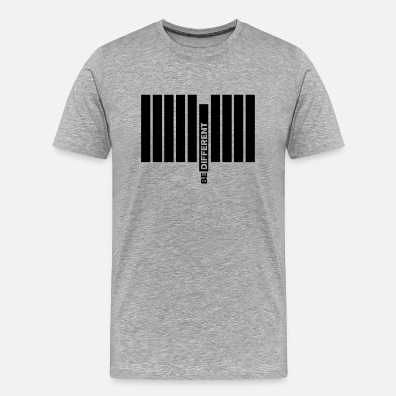 Be Different - Männer Premium Bio T-Shirt - Grau meliert