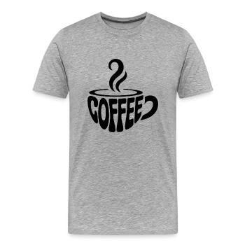 Coffee - Cool Café Logo - T-shirt bio Premium Homme - gris chiné - Devant - Damien (186cm)
