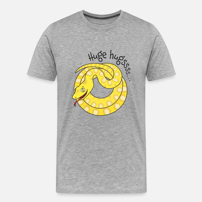 Tight hugs available from python! - Men's Premium Organic T-Shirt - heather grey
