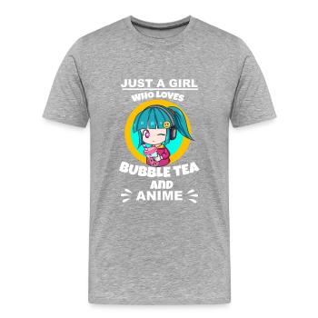 Bubble Tea Bubble Tea Girl Cadeau - T-shirt bio Premium Homme - gris chiné - Devant - Damien (186cm)