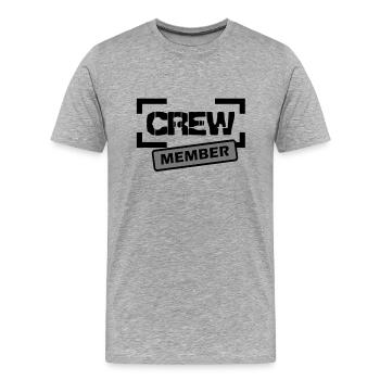 membre de l'équipage - T-shirt bio Premium Homme - gris chiné - Devant - Damien (186cm)