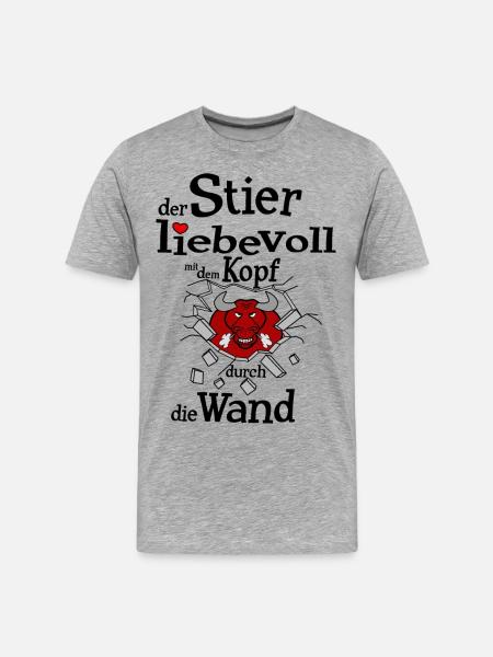Sternzeichen Stier - Männer Premium Bio T-Shirt - Grau meliert