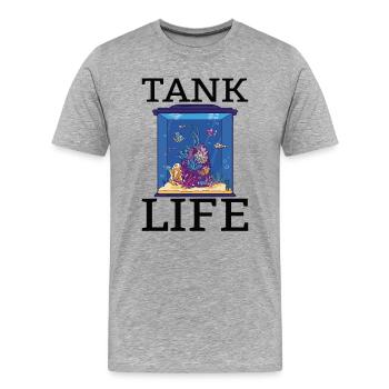 Aquaristic Aquarium Keeper Fishkeeper Eau salée - T-shirt bio Premium Homme - gris chiné - Devant - Damien (186cm)