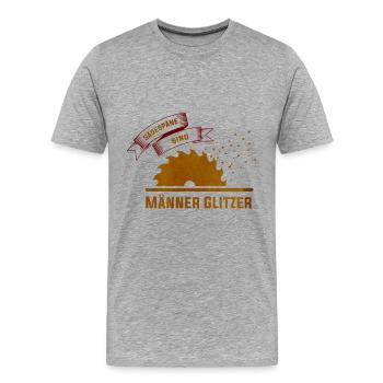 Tischler Männer Glitzer Zimmermann Geschenk - Männer Premium Bio T-Shirt - Grau meliert - Vorne - Damien (186cm)