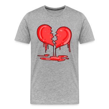 Cœur brisé - T-shirt bio Premium Homme - gris chiné - Devant - Damien (186cm)
