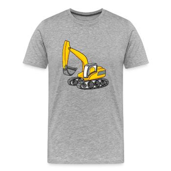 Dragage de chantier machine lourde cadeau - T-shirt bio Premium Homme - gris chiné - Devant - Damien (186cm)