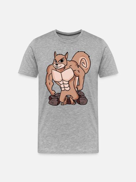 Squirrels with muscles - Men's Premium Organic T-Shirt - heather grey